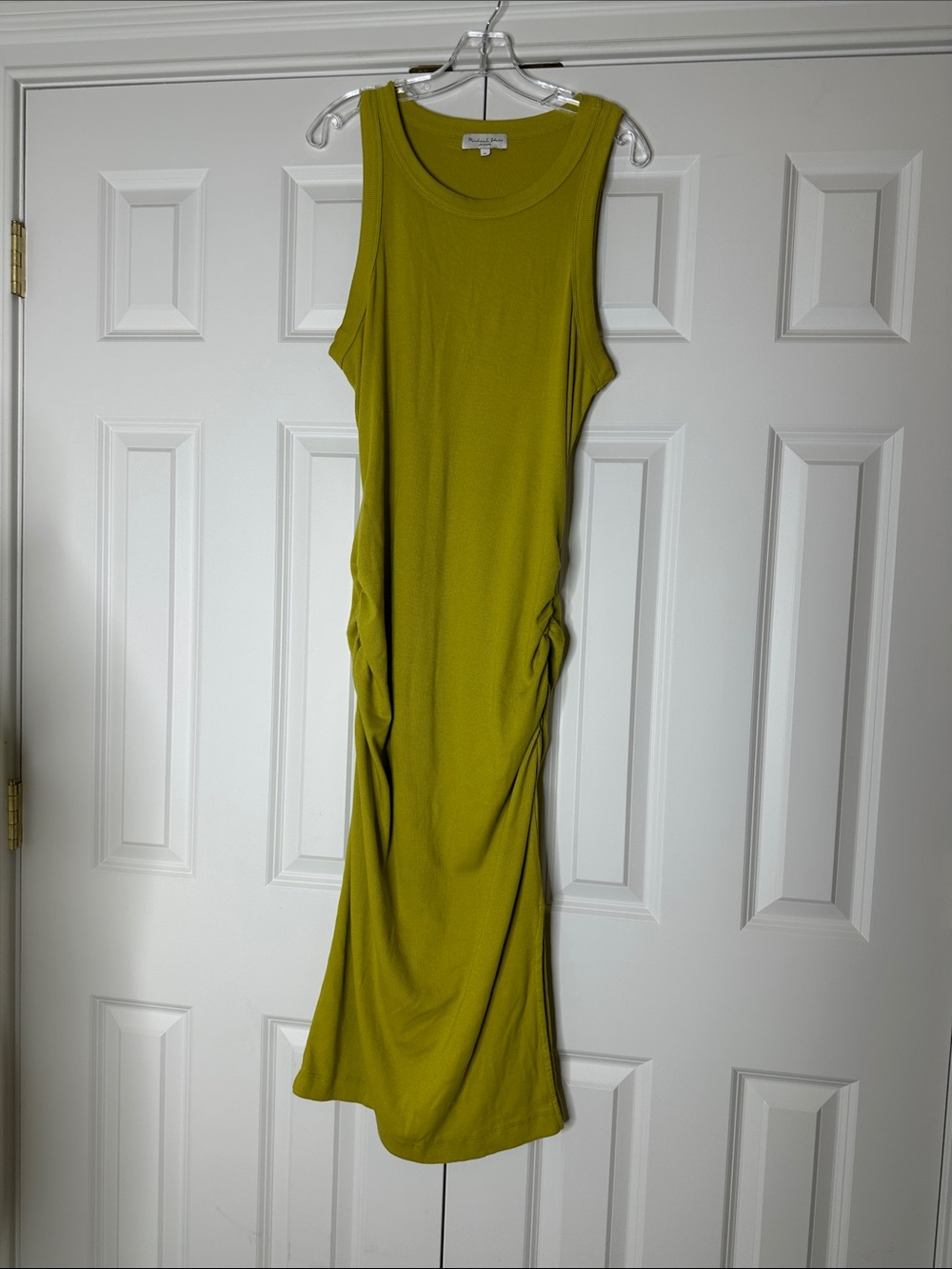 Michael Stars Wren Ribbed Midi Dress Snow Pea SzXL - Picture 4 of 10